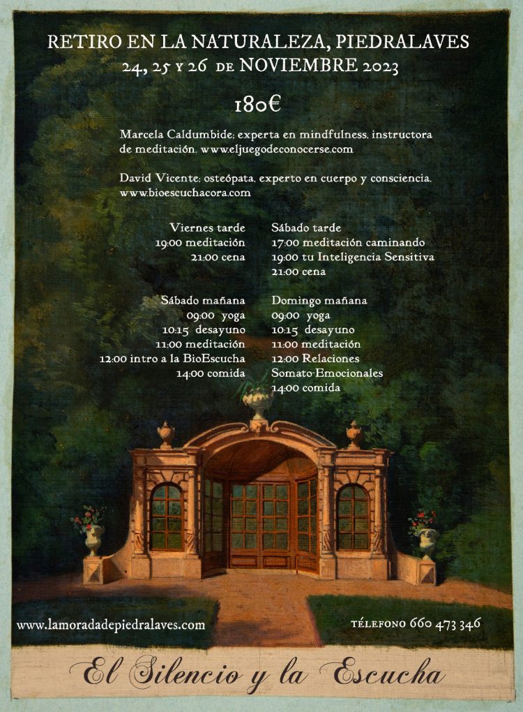 MARCELA CALDUMBIDE Y DAVID VICENTE, TALLER CON MEDITACIÓN Y OSTEOPATÍA