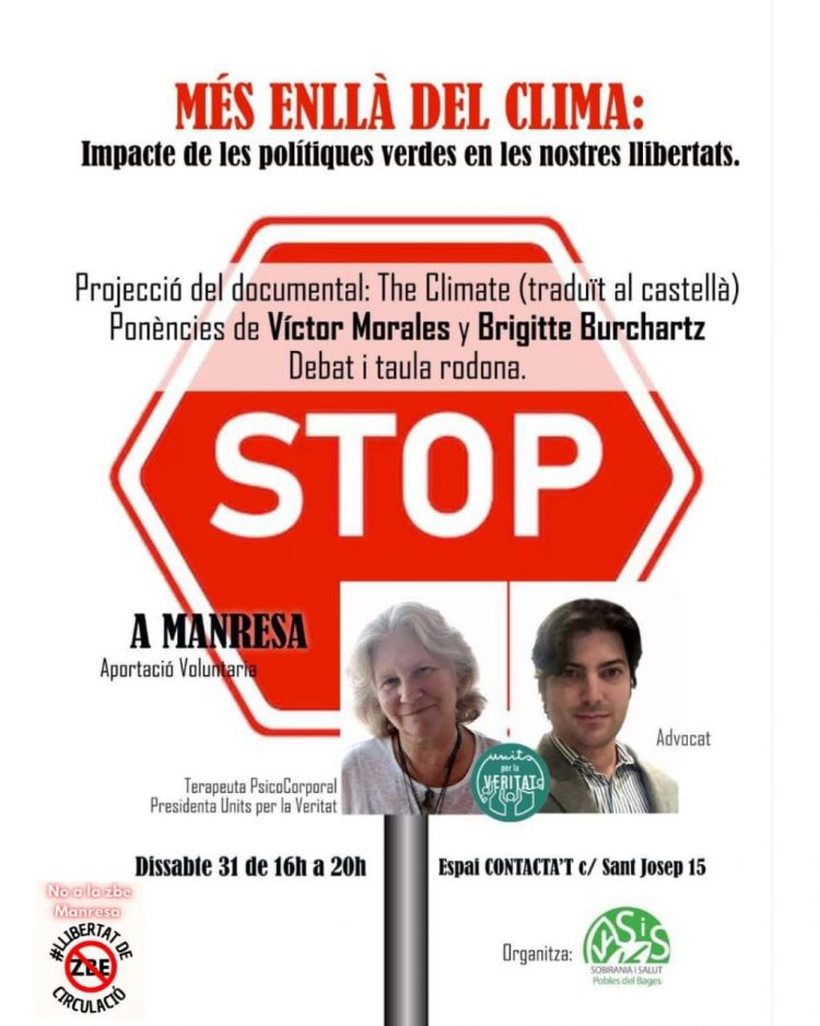 “Vamos a proyectar la película “The Climate”, traducida al español, un documental donde aparecen científicos, entre ellos premios Nobel, que aportan argumentos ,que anulan todo este cuento del cambio climático”, plantea Brigitte Burchartz